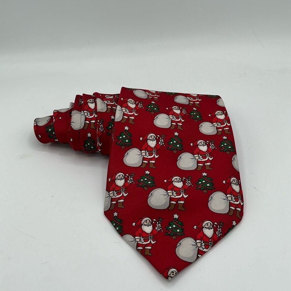 Festive Hallmark Santa Claus Red Necktie
